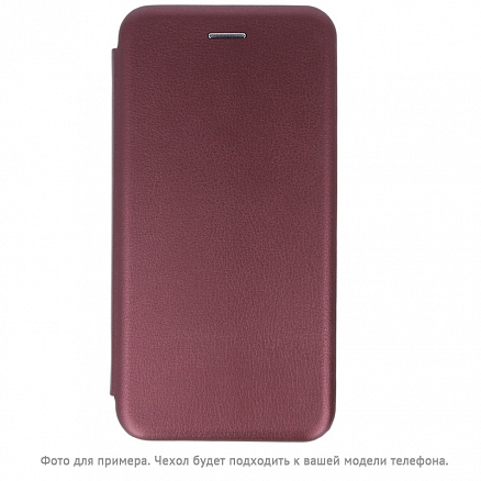 Чехол для iPhone 7, 8, SE 2020, SE 2022 кожаный - книжка GreenGo Smart Diva бордовый