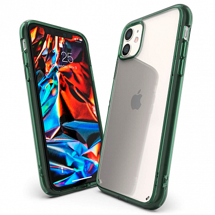 Чехол для iPhone 11 гибридный Ringke Fusion прозрачно-зеленый