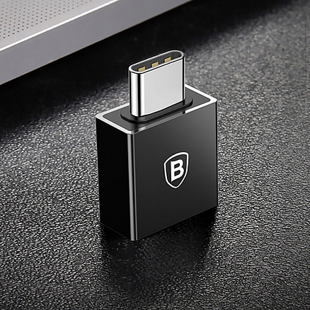 Переходник Type-C - USB (папа - мама) хост OTG Baseus Exquisite черный