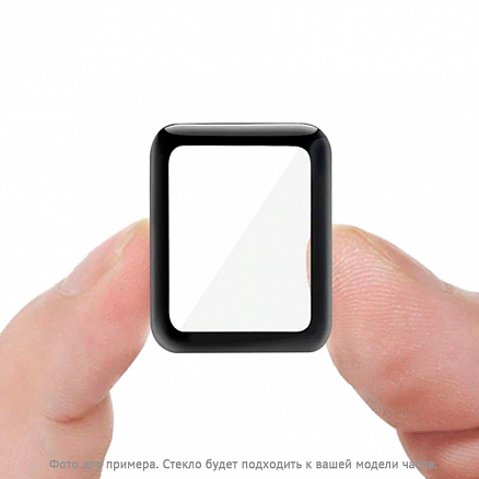 Защитное стекло для Apple Watch 42 мм на весь экран противоударное Lito-9 3D черное