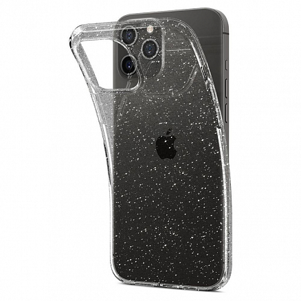 Чехол для iPhone 12, 12 Pro гелевый с блестками Spigen Liquid Crystal Glitter прозрачный
