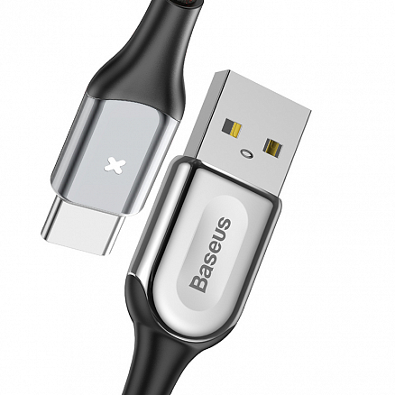 Кабель Type-C - USB 2.0 для зарядки 1 м 3А плетеный Baseus X-Type (быстрая зарядка QC 3.0) фиолетовый