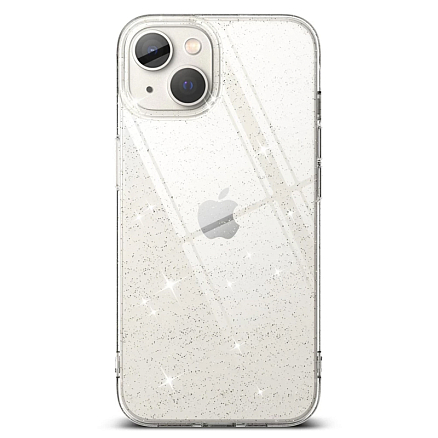 Чехол для iPhone 14 гелевый с блестками ультратонкий Ringke Air прозрачный