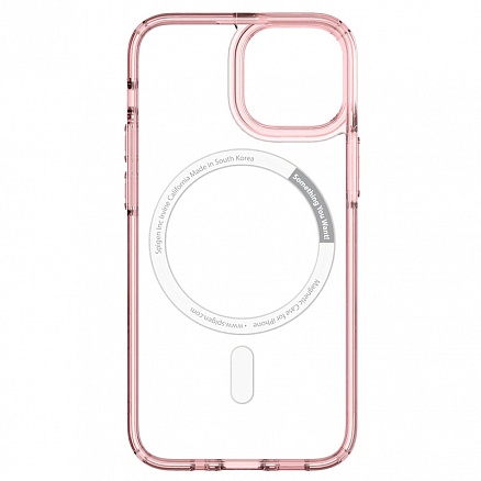 Чехол для iPhone 13 mini гибридный Spigen Ultra Hybrid MagSafe прозрачно-розовый