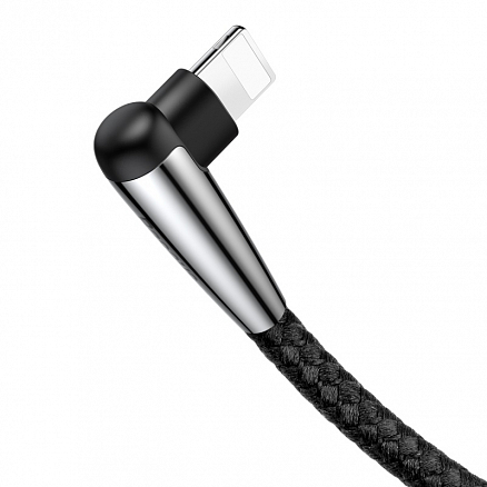 Кабель USB - Lightning для зарядки iPhone 2 м 1.5А плетеный с угловым штекером Baseus Sharp-bird черный