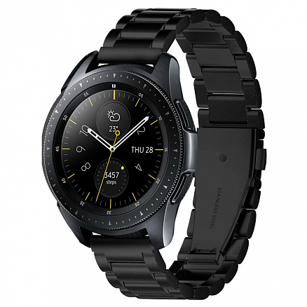 Ремешок-браслет для Samsung Galaxy Watch 42 мм, Watch 3 41 мм, Active, Active 2 40 мм и 44 мм металлический Spigen SGP Modern Fit черный