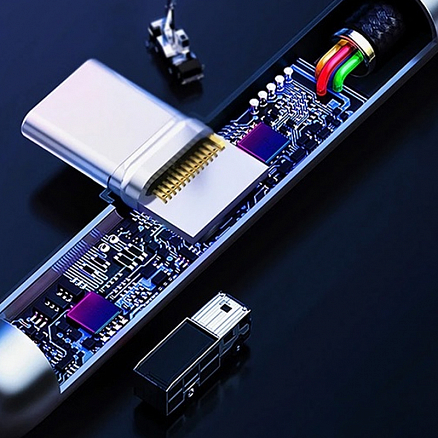 Кабель Type-C - USB для зарядки 1 м 4А 40W игровой плетеный Baseus Iridescent Lamp черный