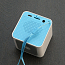 Портативная колонка Mini ISA BT19 с поддержкой microSD карт бело-голубая