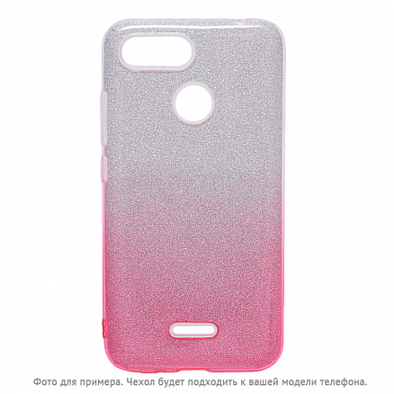 Чехол для Xiaomi Redmi 6A гибридный с блестками GreenGo Gradient Glitter розовый