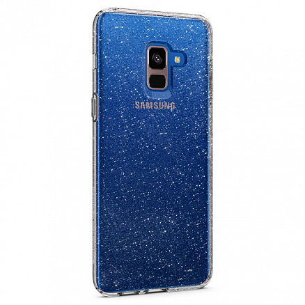 Чехол для Samsung Galaxy A8 (2018) гелевый с блестками Spigen SGP Liquid Crystal Glitter прозрачный