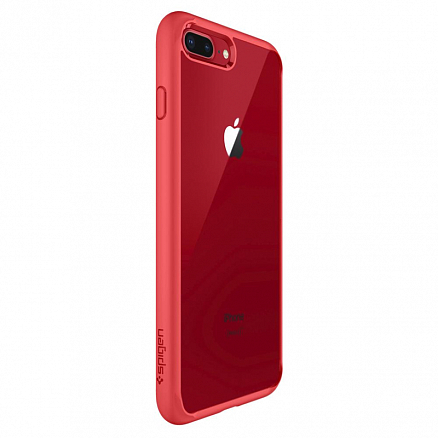 Чехол для iPhone 7 Plus, 8 Plus гибридный Spigen SGP Ultra Hybrid 2 прозрачно-красный