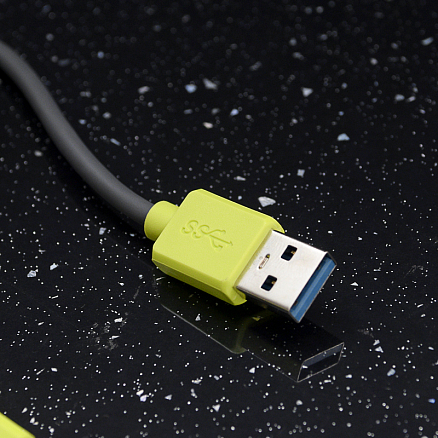 Кабель Type-C - USB 3.0 для зарядки длина 1 м 3A Rock черно-желтый