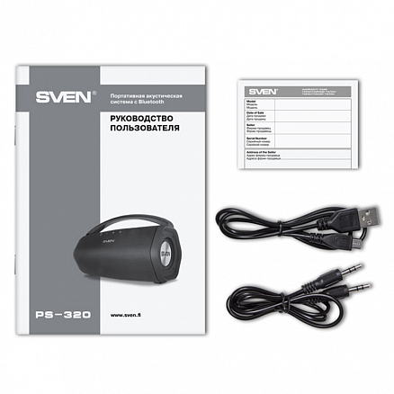 Портативная акустическая система SVEN PS-320 с защитой от воды черная
