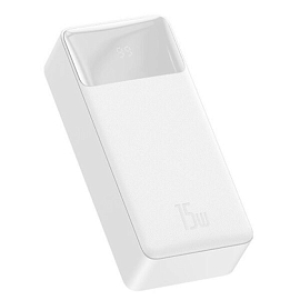 Внешний аккумулятор Baseus Bipow Digital с дисплеем 30000мАч (быстрая зарядка QC, 15Вт) белый