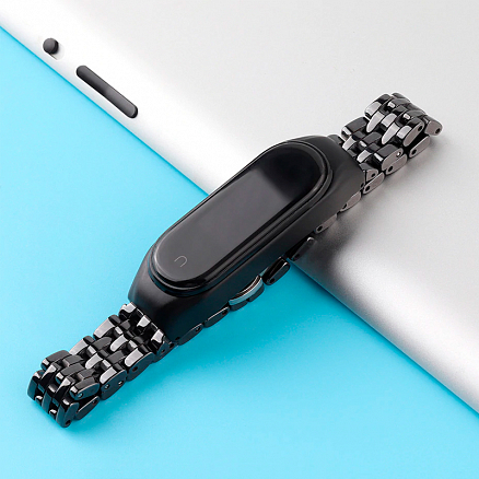 Сменный браслет для Xiaomi Mi Smart Band 5, 6 керамический Nova Ceramic черный