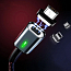 Кабель USB - MicroUSB, Lightning, Type-C 1 м 3A со сменными штекерами магнитный Elough (быстрая зарядка) черный