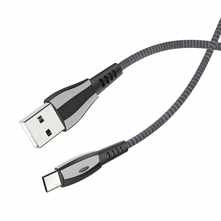 Кабель Type-C - USB 2.0 для зарядки длина 1 м 3A плетеный Celebrat CB-12 черный