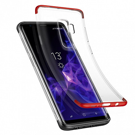 Чехол для Samsung Galaxy S9+ гелевый с усиленными краями Baseus Armor прозрачно-красный