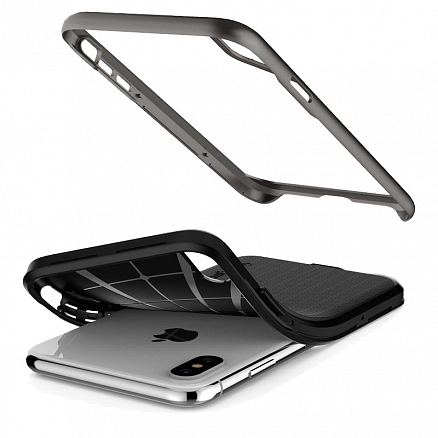Чехол для iPhone XS Max гибридный Spigen SGP Neo Hybrid черно-серый