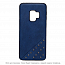 Чехол для Samsung Galaxy S9 гибридный с кожей Beeyo Brads Type 1 темно-синий