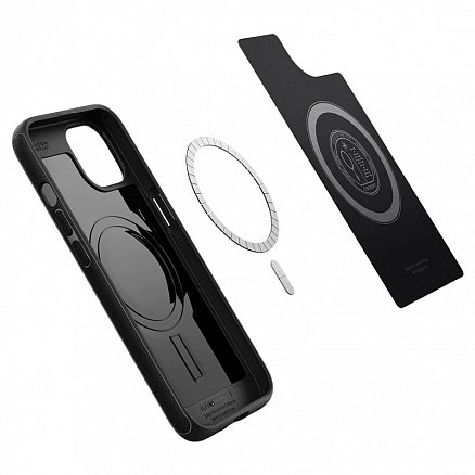 Чехол для iPhone 13 mini гибридный Spigen Mag Armor MagSafe матовый черный