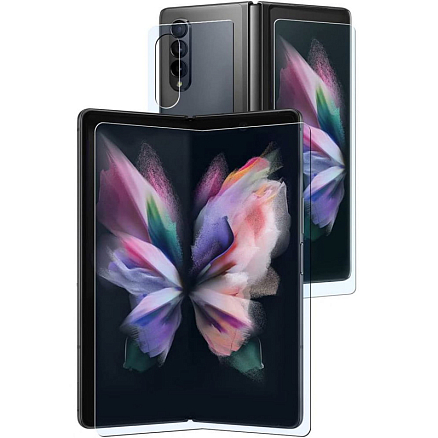 Пленка защитная Samsung Galaxy Z Fold 3 на внутренний и внешний экран WhiteStone Dome Premium Film прозрачная