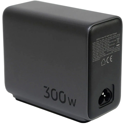 Зарядное устройство сетевое с USB и 4 Type-C входами 300W Ugreen CD333-90903B Nexode (быстрая зарядка PD)