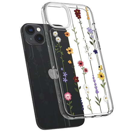 Чехол для iPhone 14 Plus гелевый Spigen Cyrill Cecile Flower Garden прозрачный