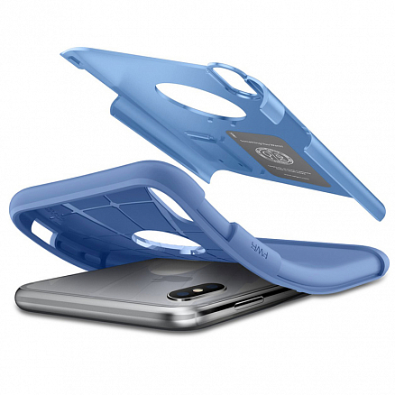 Чехол для iPhone XS Max гибридный тонкий Spigen SGP Slim Armor голубой
