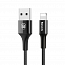 Кабель USB - Lightning для зарядки iPhone 1 м 2А плетеный Baseus Shining черный