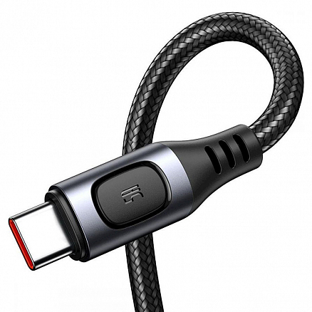 Кабель Type-C - USB для зарядки 2 м 5A плетеный Baseus Flash (быстрая зарядка PD) черно-серый