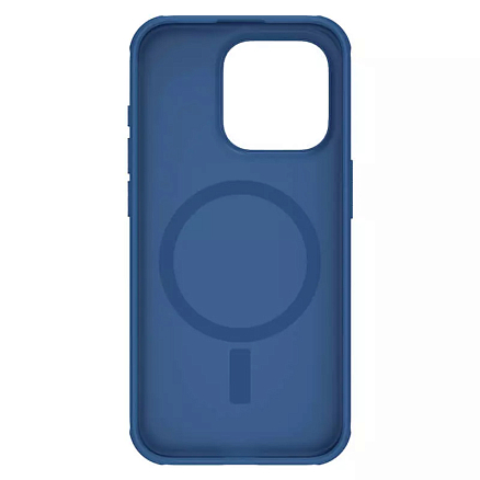 Чехол для iPhone 15 Pro Max гибридный Nillkin Super Frosted Shield Pro MagSafe синий