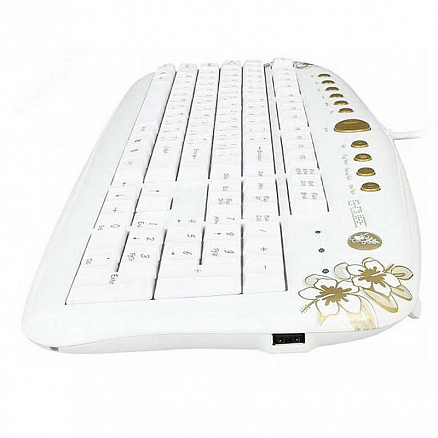 Набор клавиатура и мышь A4Tech G-Cube GKSA-2803SR USB бело-золотистый
