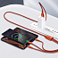 Кабель USB - Lightning, MicroUSB, Type-C 1,2 м 5A 40W плетеный Baseus Flash (быстрая зарядка) оранжевый 