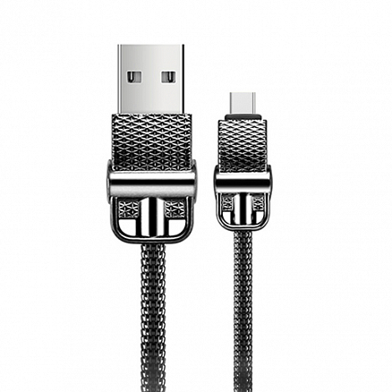 Кабель Type-C - USB 2.0 для зарядки 1 м 2.4А плетеный металлический Joyroom JESS S-M336 (быстрая зарядка) темно-серый