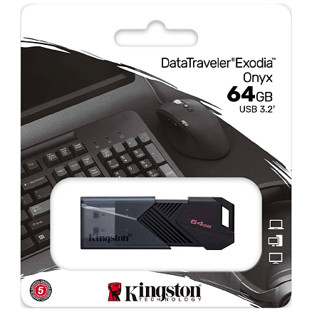 Флешка Kingston DataTraveler Exodia Onyx 64GB USB 3.2 Gen 1 черная