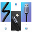 Кабель USB - Lightning для зарядки iPhone 1 м 2.4А MFi с угловым Lightning плетеный Ugreen US299 черный