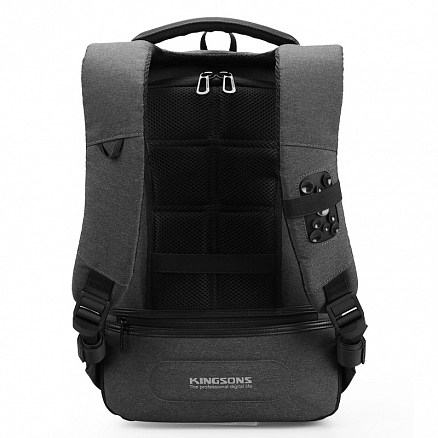 Рюкзак Kingsons Casual с отделением для ноутбука до 15,6 дюйма и USB портом темно-серый