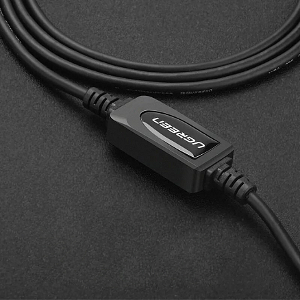 Кабель USB 2.0 - USB B для подключения принтера или сканера активный 10 м Ugreen US122 черный