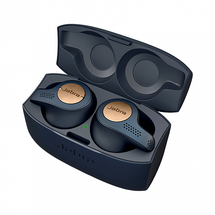 Наушники беспроводные Bluetooth Jabra Elite Active 65t вакуумные с микрофоном сине-медные