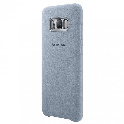 Чехол для Samsung Galaxy S8+ G955F оригинальный Alcantara Cover EF-XG955AMEG серо-голубой