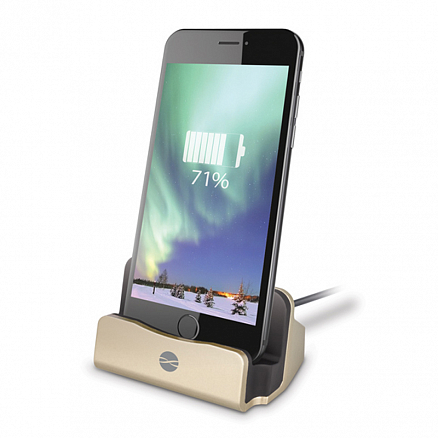 Док-станция с Lightning разъемом для iPhone или iPad 2A Forever DS-01 золотистая