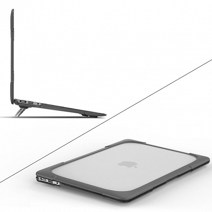 Чехол для Apple MacBook Pro 13 Touch Bar A1706, A1989, A2159, Pro 13 A1708 гибридный с подставкой Nova Ultra Hybrid серый