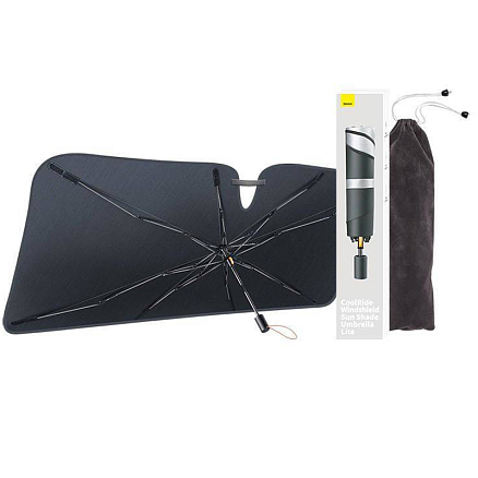 Зонт солнцезащитный для автомобиля Baseus CoolRide Lite на лобовое стекло черный
