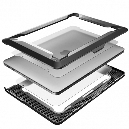 Чехол для Apple MacBook Pro 13 Touch Bar A1706, A1989, A2159, Pro 13 A1708 гибридный i-Blason прозрачно-черный