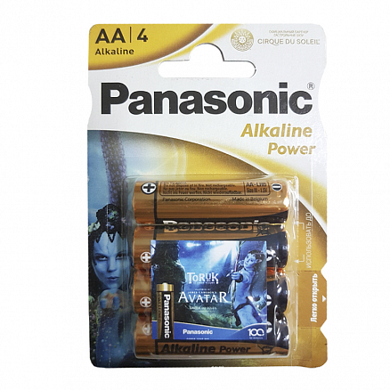 Батарейка LR6 Alkaline (пальчиковая большая AA) Panasonic Alkaline Power Аватар упаковка 4 шт.