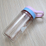 Бутылка для воды с трубочкой Korean Trendy Cup Snowflake 400 мл розовая