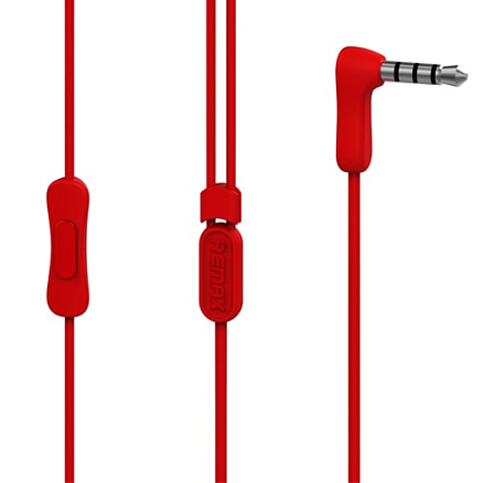 Наушники Remax RM-301 вкладыши с микрофоном красные