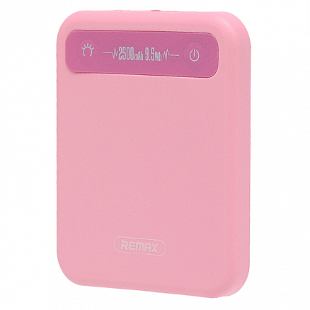 Внешний аккумулятор Remax Pino компактный 2500мАч (ток 1А) розовый