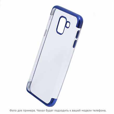 Чехол для Samsung Galaxy A6 (2018) гелевый GreenGo Plating Soft прозрачно-синий